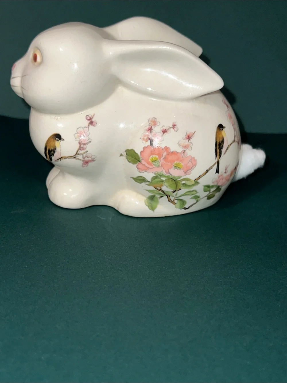 Vintage East Wind San Francisco Ceramic Bunny Cotton Ball Dispenser Japan